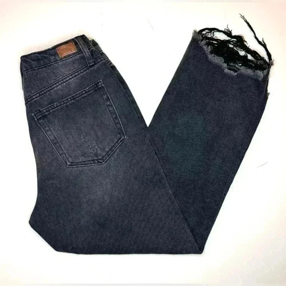 Simple Society Womens Distressed Black/Gray Denim Jeans Size 5/27 - Picture 7 of 8